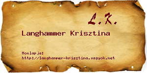 Langhammer Krisztina névjegykártya