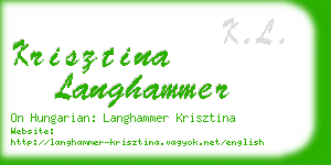 krisztina langhammer business card